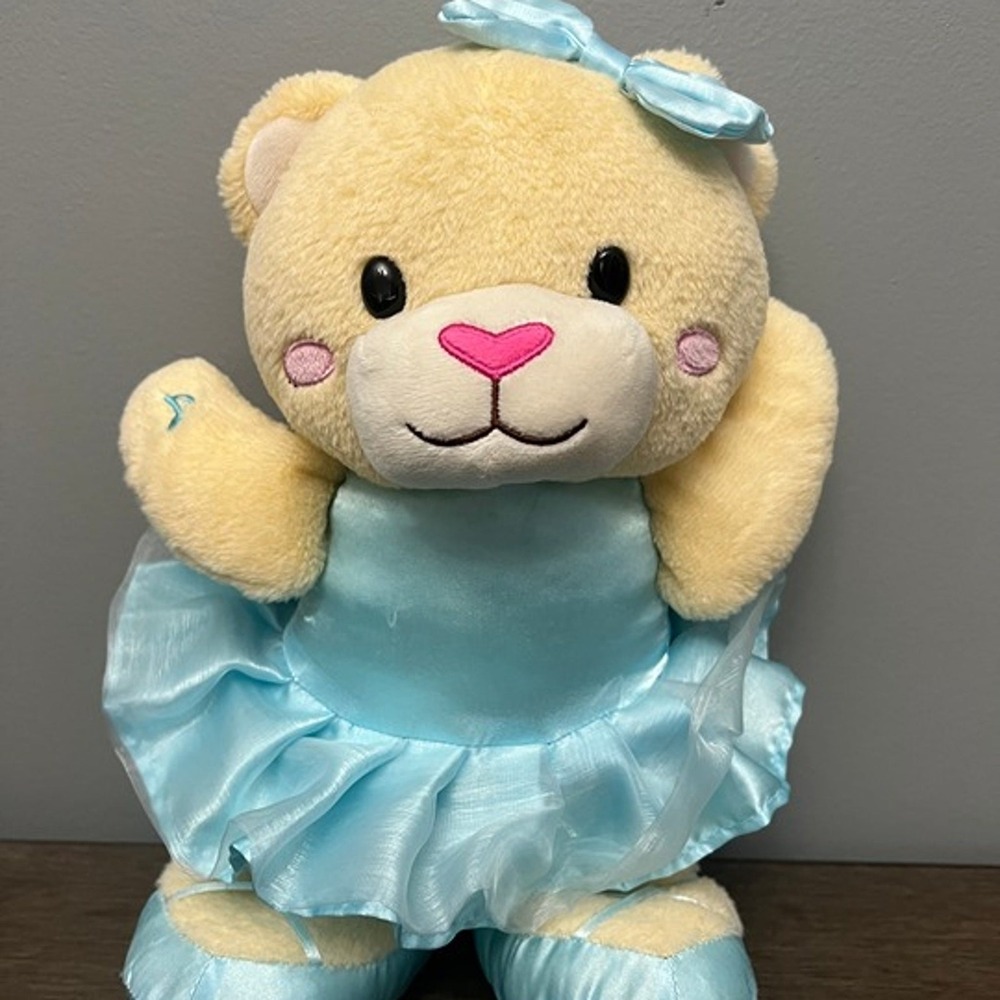 Animal Adventure Yellow Ballerina Teddy Bear Blue Tutu Satin Shoes Plush 12"